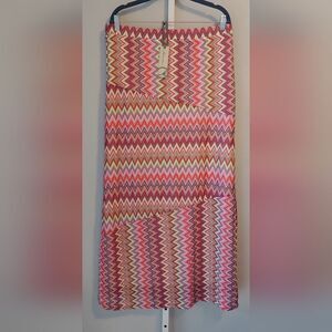 Mod-o-doc Chevron Print Maxi Skirt Sz L